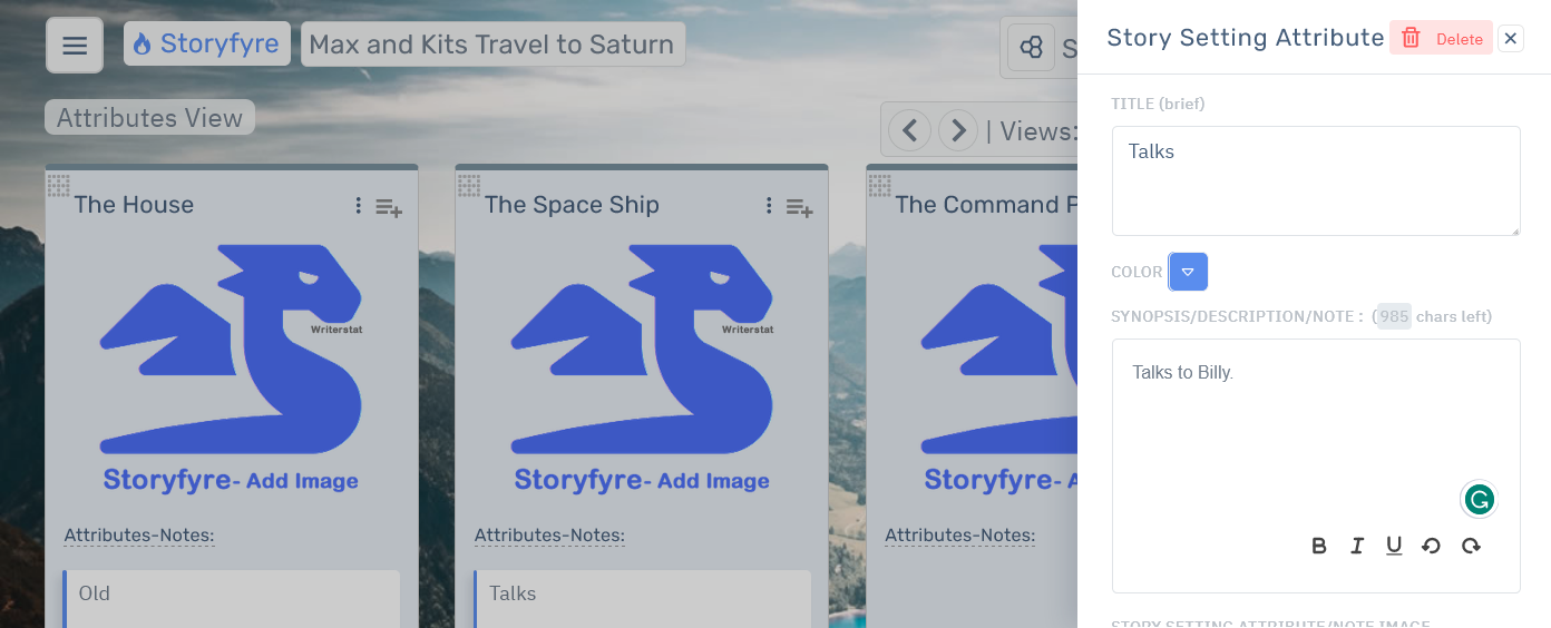 Storyfyre Origin Story Setting Attribute Edit